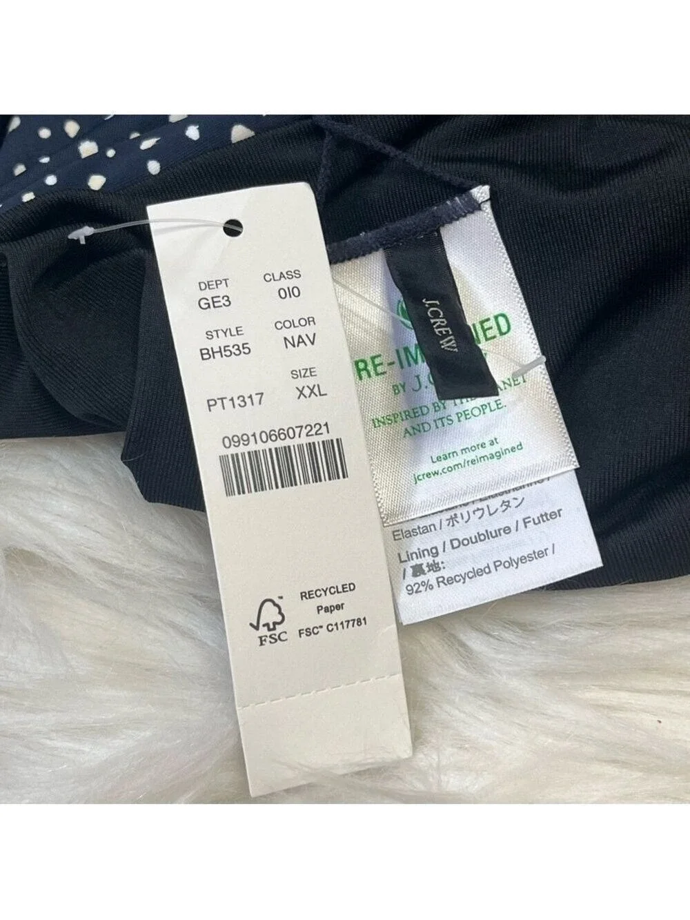 J Crew Navy Polka Dot Bikini Bottoms Size XXL